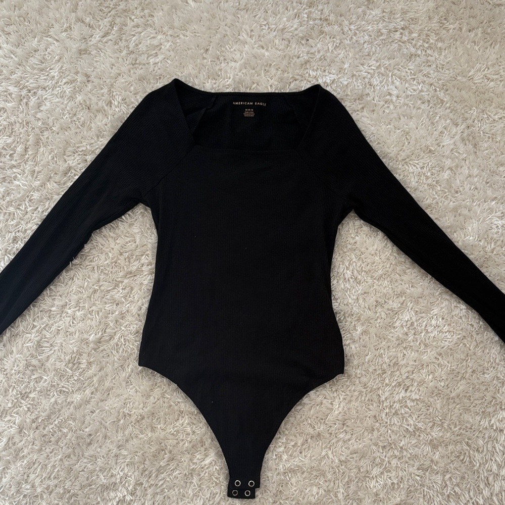 American Eagle Outfitters Ribbed Black Top